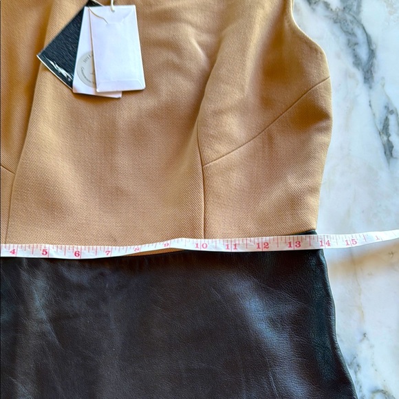 3.1 Phillip Lim Asymmetrical Tromp L’oeil Layered Wool & Leather Biker Dress - Picture 11 of 16